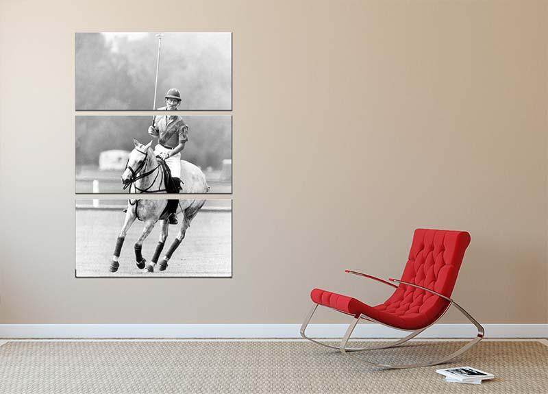 Prince Charles in action on the polo field 3 Split Panel Canvas Print - Canvas Art Rocks - 2