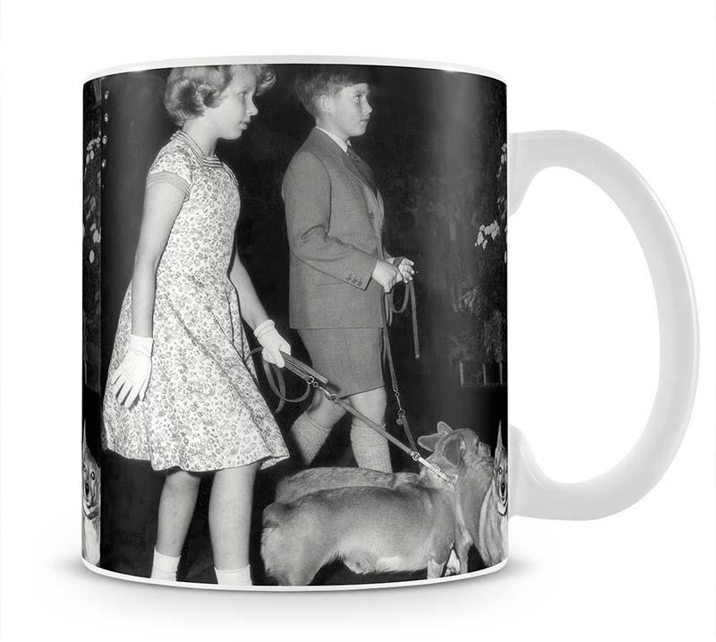 Prince Charles with Princess Anne as children with pet dogs Mug - Canvas Art Rocks - 1