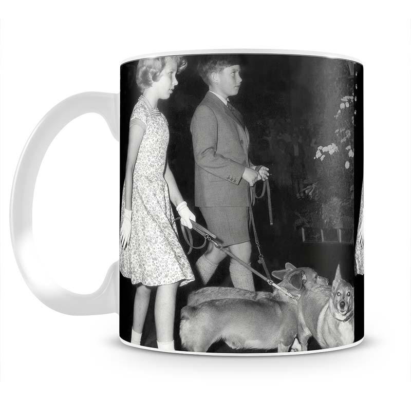 Prince Charles with Princess Anne as children with pet dogs Mug - Canvas Art Rocks - 2