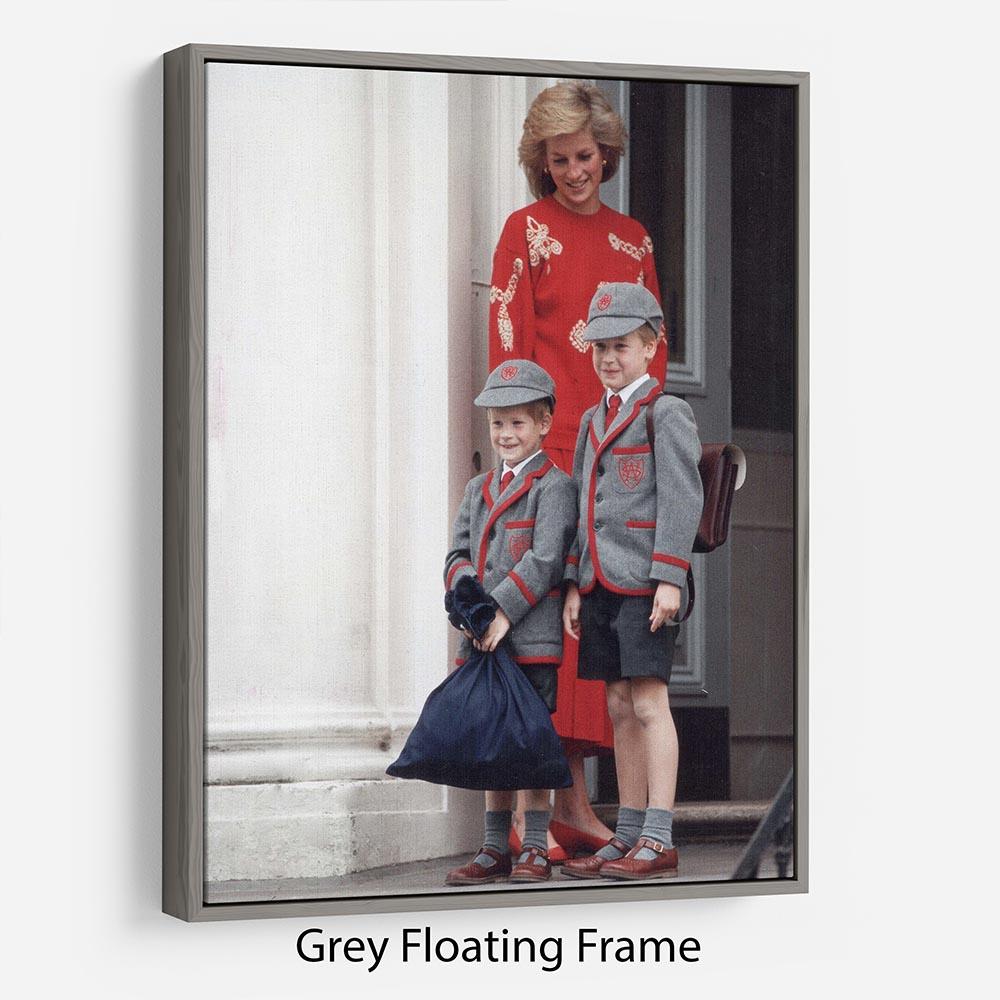 Prince Harry and Prince William at Wetherby School Floating Frame Canvas