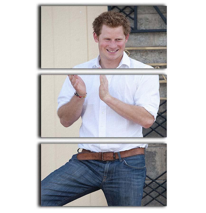 Prince Harry at a blind clinic in Lesotho South Africa 3 Split Panel Canvas Print - Canvas Art Rocks - 1