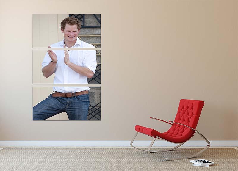 Prince Harry at a blind clinic in Lesotho South Africa 3 Split Panel Canvas Print - Canvas Art Rocks - 2