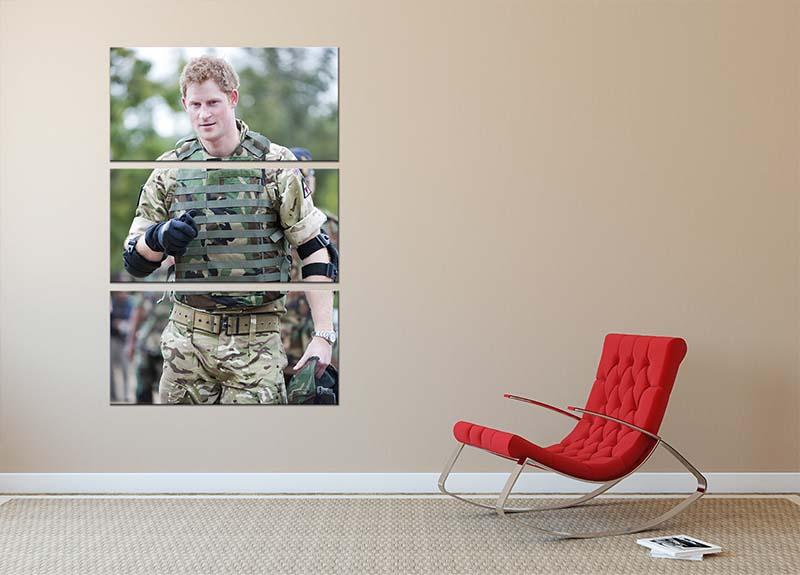 Prince Harry at the Jamaican Defence Force in Jamaica 3 Split Panel Canvas Print - Canvas Art Rocks - 2