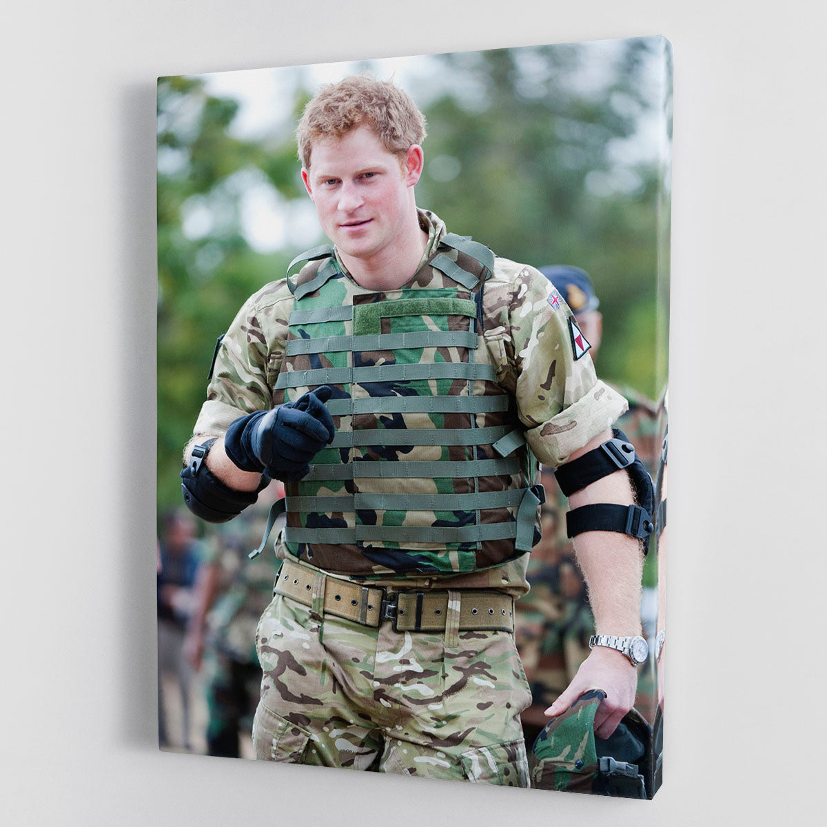 Prince Harry at the Jamaican Defence Force in Jamaica Canvas Print or Poster - Canvas Art Rocks - 1