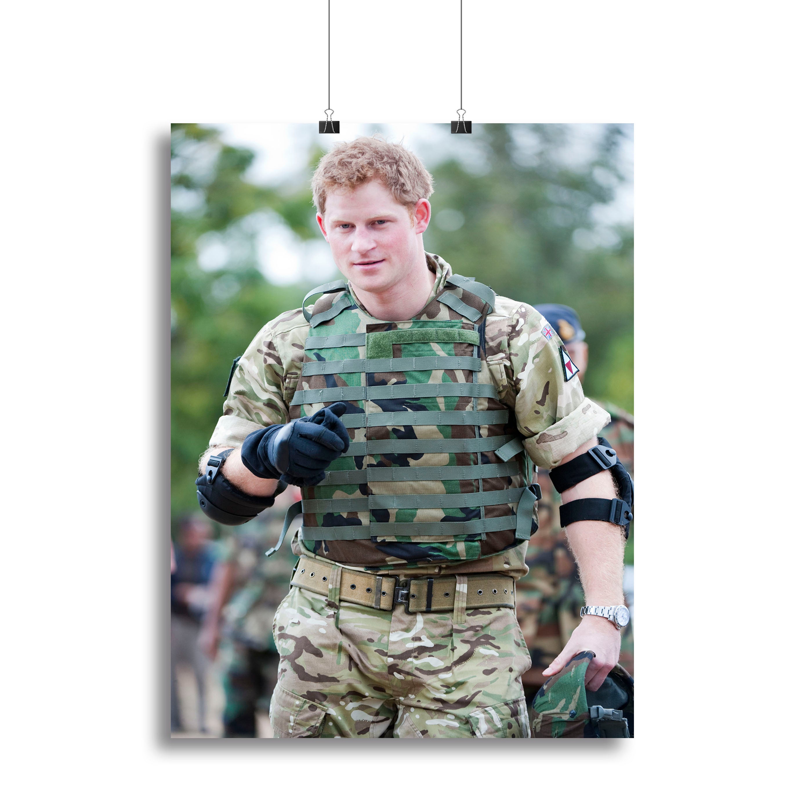 Prince Harry at the Jamaican Defence Force in Jamaica Canvas Print or Poster - Canvas Art Rocks - 2