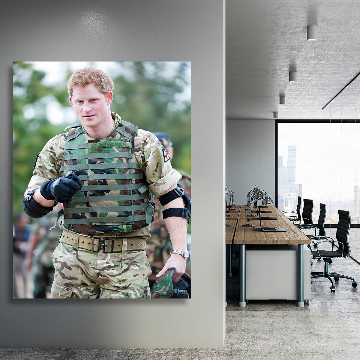 Prince Harry at the Jamaican Defence Force in Jamaica Canvas Print or Poster - Canvas Art Rocks - 3