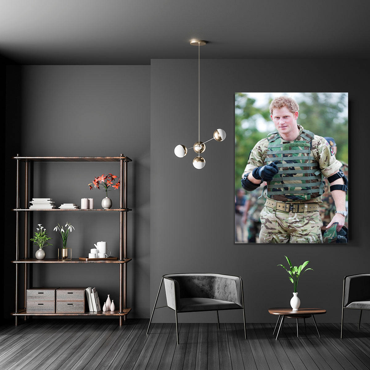 Prince Harry at the Jamaican Defence Force in Jamaica Canvas Print or Poster - Canvas Art Rocks - 5