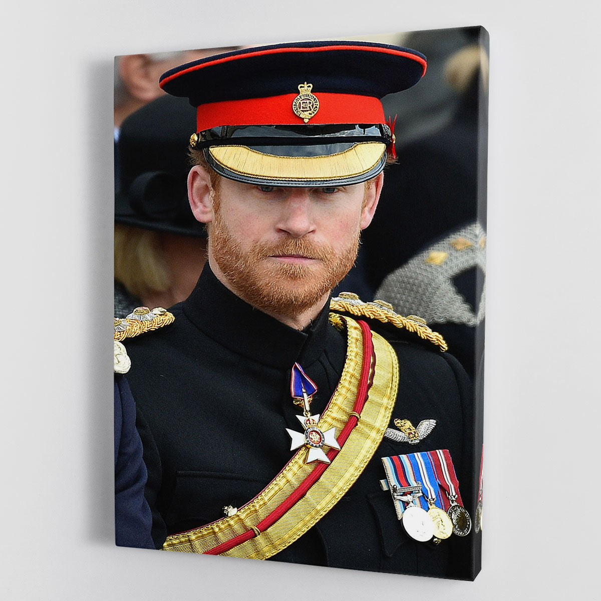 Prince Harry in uniform during ceremonies in Staffordshire Canvas Print or Poster - Canvas Art Rocks - 1