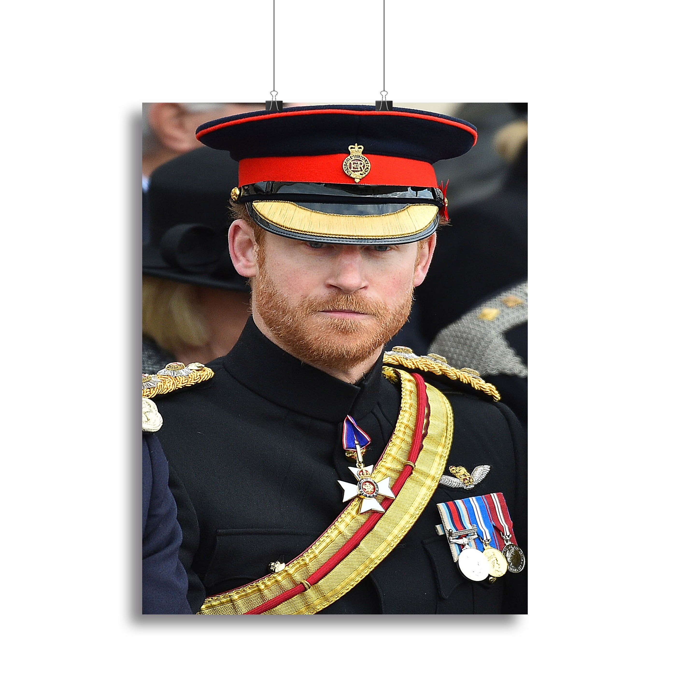Prince Harry in uniform during ceremonies in Staffordshire Canvas Print or Poster - Canvas Art Rocks - 2
