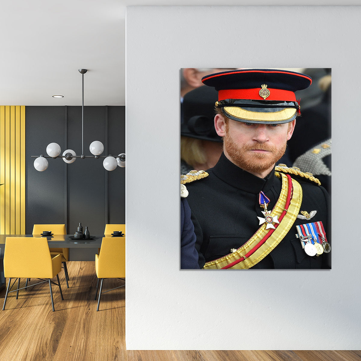 Prince Harry in uniform during ceremonies in Staffordshire Canvas Print or Poster - Canvas Art Rocks - 4