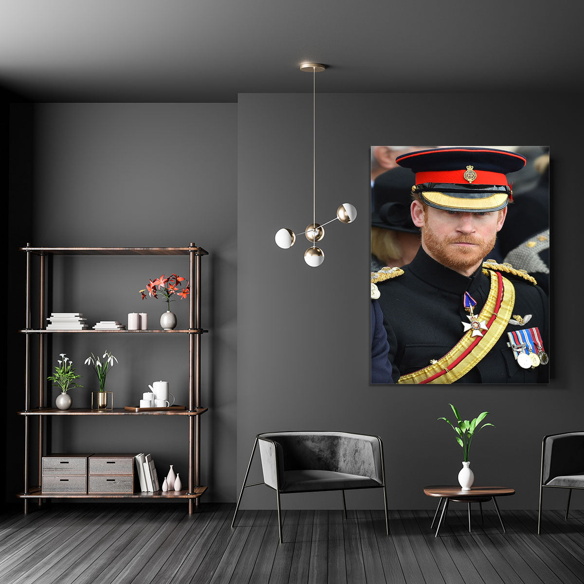 Prince Harry in uniform during ceremonies in Staffordshire Canvas Print or Poster - Canvas Art Rocks - 5
