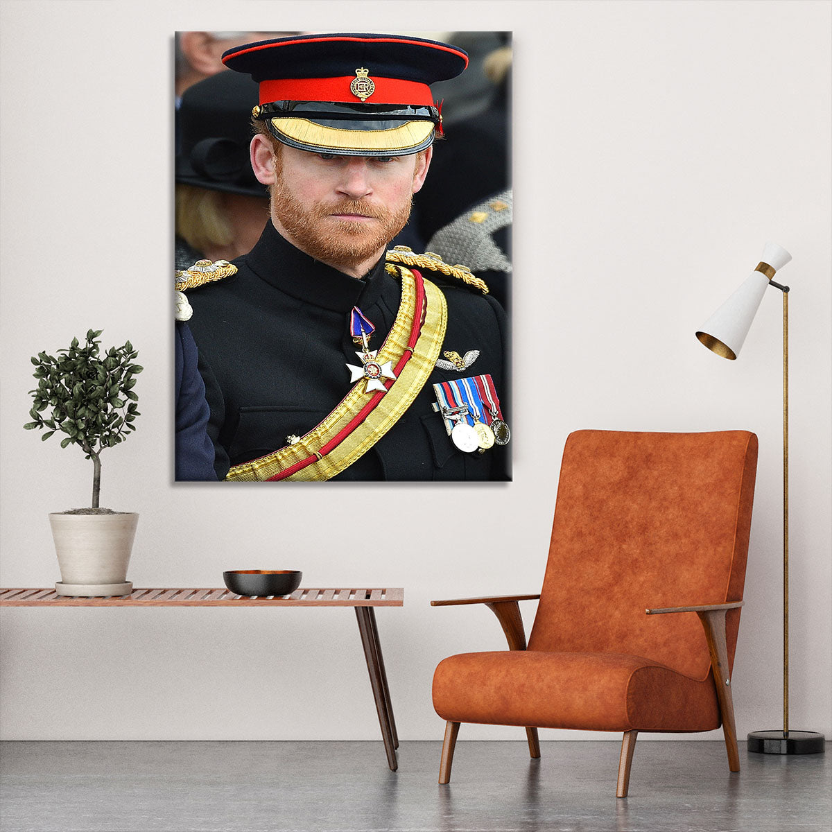 Prince Harry in uniform during ceremonies in Staffordshire Canvas Print or Poster - Canvas Art Rocks - 6