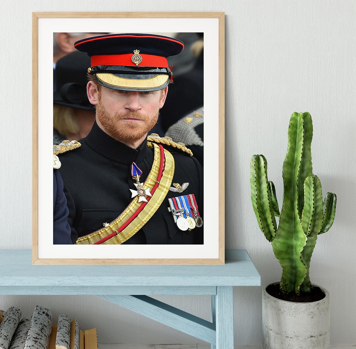 Prince Harry in uniform during ceremonies in Staffordshire Framed Print - Canvas Art Rocks - 3