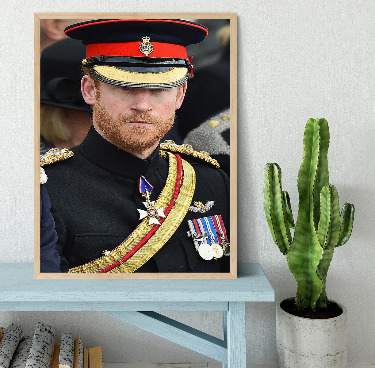 Prince Harry in uniform during ceremonies in Staffordshire Framed Print - Canvas Art Rocks - 4