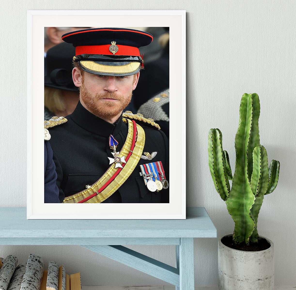Prince Harry in uniform during ceremonies in Staffordshire Framed Print - Canvas Art Rocks - 5