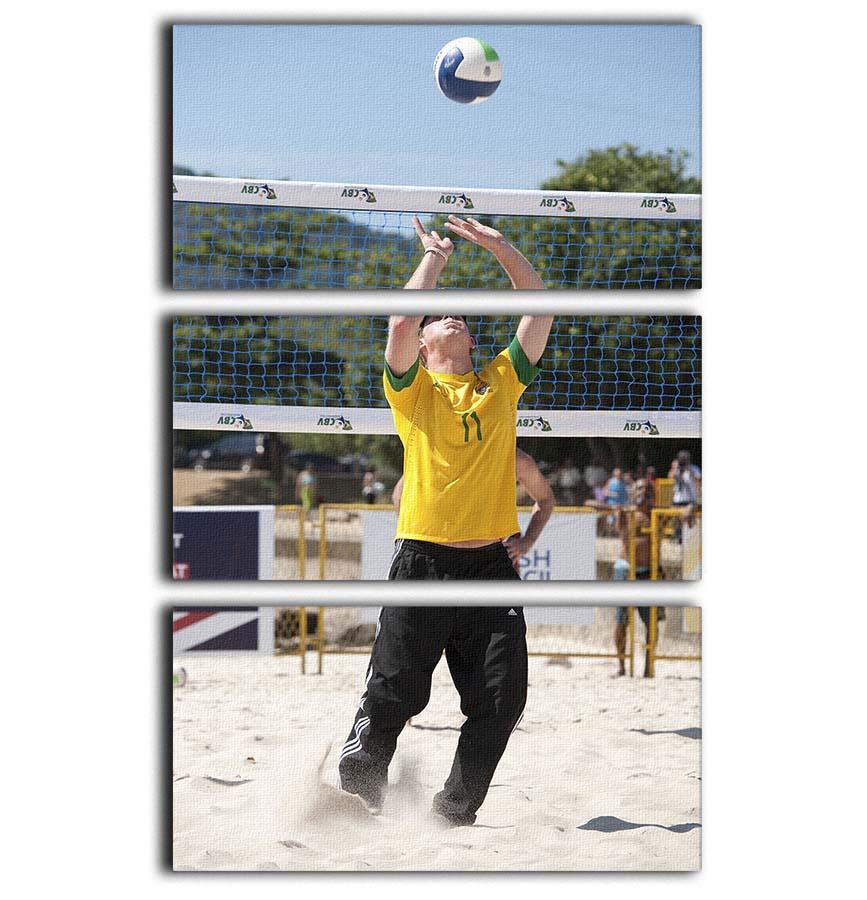 Prince Harry playing volleyball in Rio De Janeiro Brazil 3 Split Panel Canvas Print - Canvas Art Rocks - 1