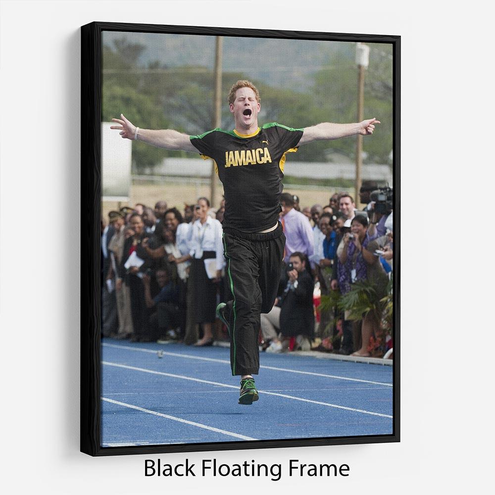 Prince Harry racing in Kingston Jamaica Floating Frame Canvas