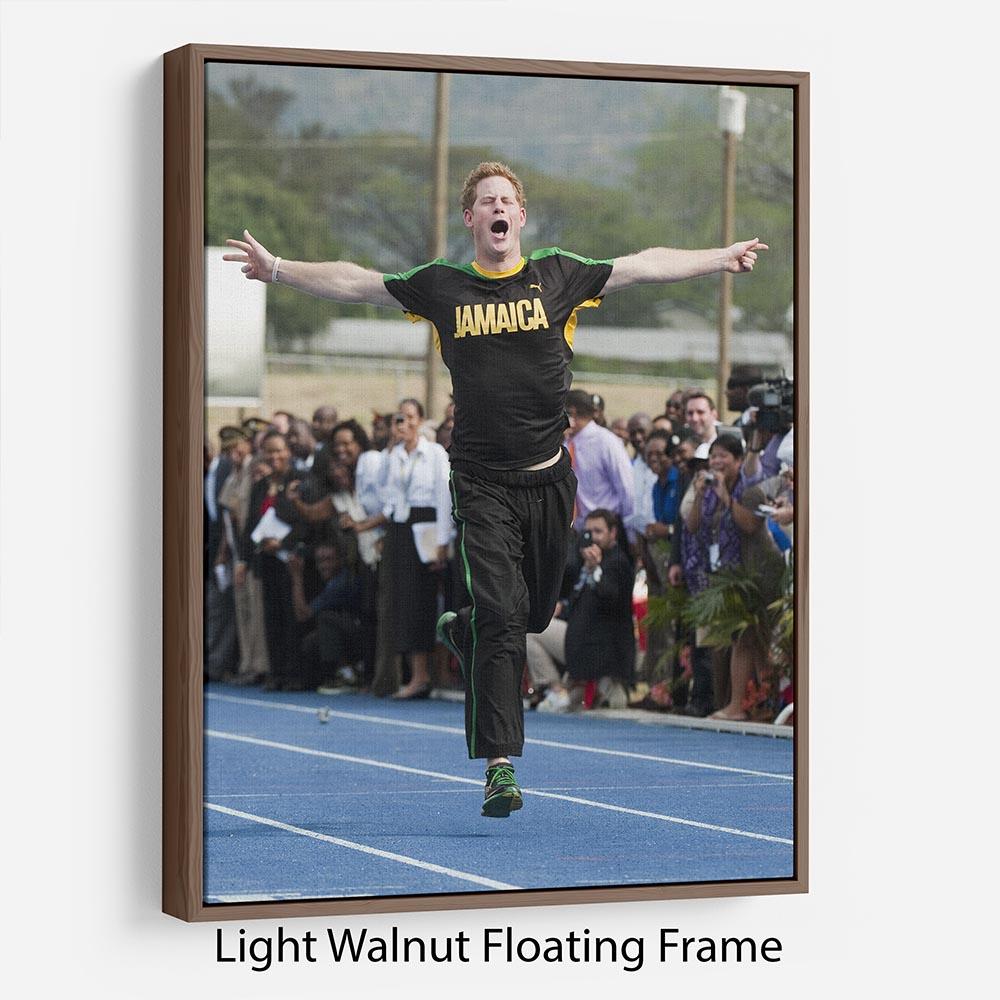 Prince Harry racing in Kingston Jamaica Floating Frame Canvas