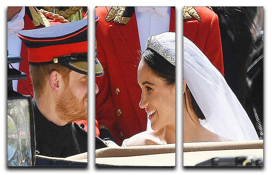 Prince Harry smiles at his new wife Meghan 3 Split Panel Canvas Print - Canvas Art Rocks - 1