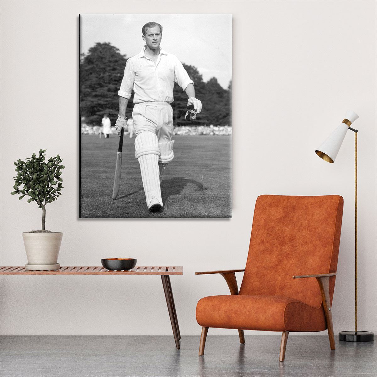 Prince Philip as cricket captain in a charity match Canvas Print or Poster - Canvas Art Rocks - 6