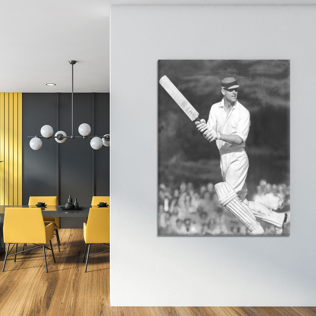 Prince Philip batting at a charity cricket match Canvas Print or Poster - Canvas Art Rocks - 4