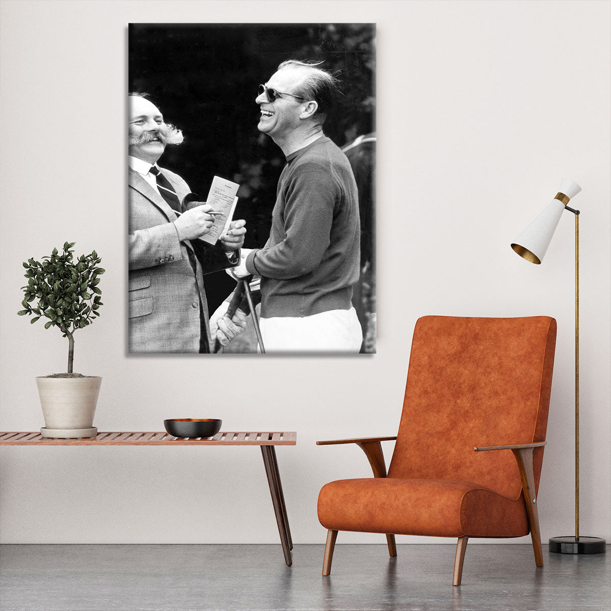 Prince Philip chatting with the comedian Jimmy Edwards Canvas Print or Poster - Canvas Art Rocks - 6