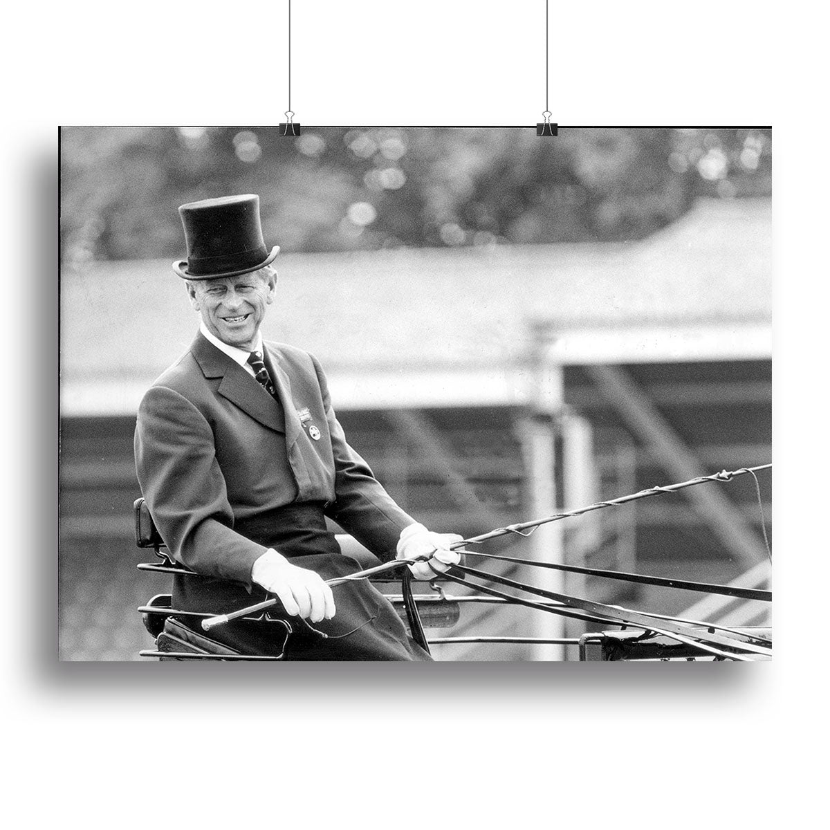 Prince Philip driving a carriage during a race at Ascot Canvas Print or Poster - Canvas Art Rocks - 2
