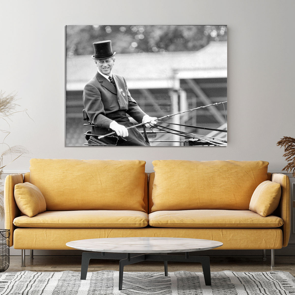 Prince Philip driving a carriage during a race at Ascot Canvas Print or Poster - Canvas Art Rocks - 4