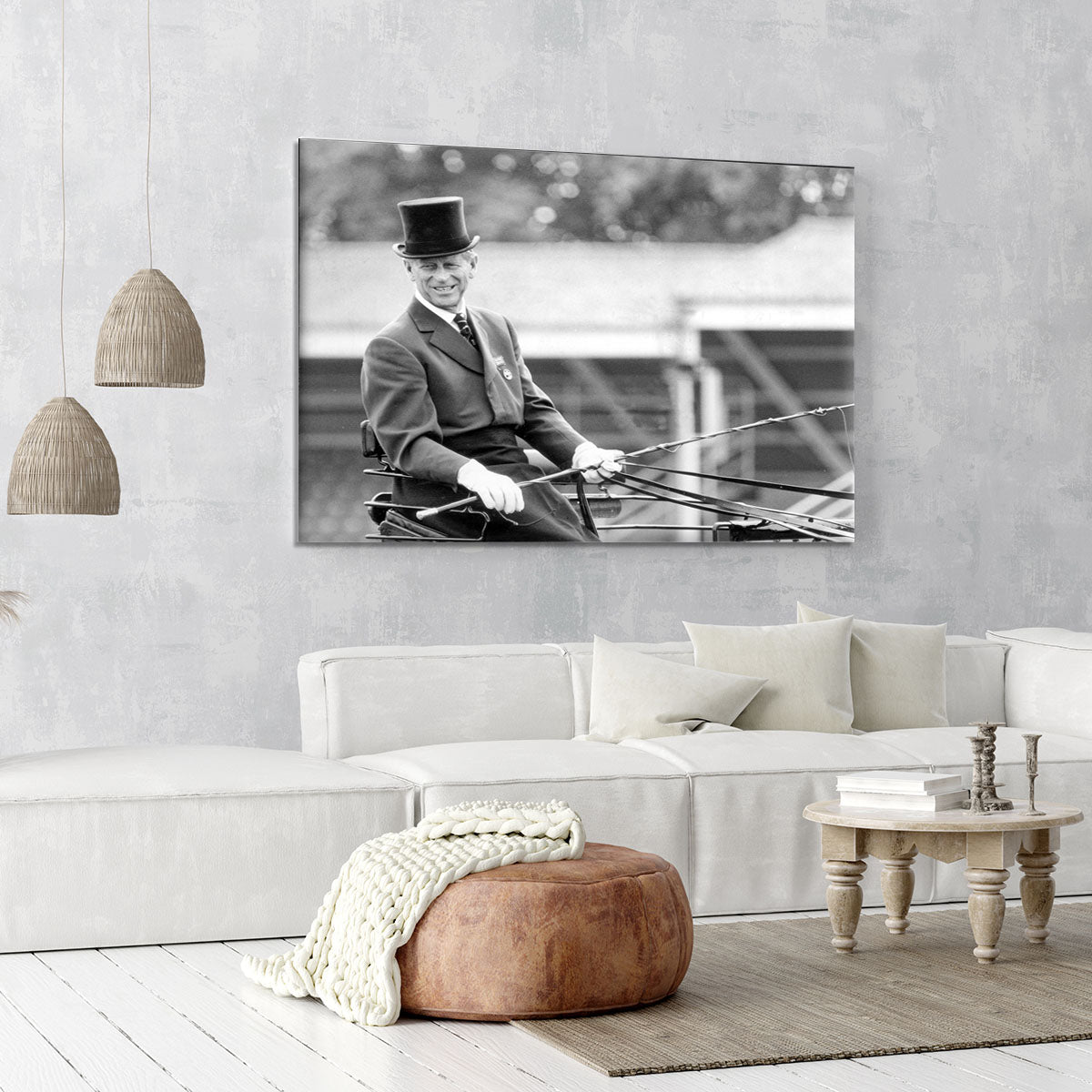 Prince Philip driving a carriage during a race at Ascot Canvas Print or Poster - Canvas Art Rocks - 6