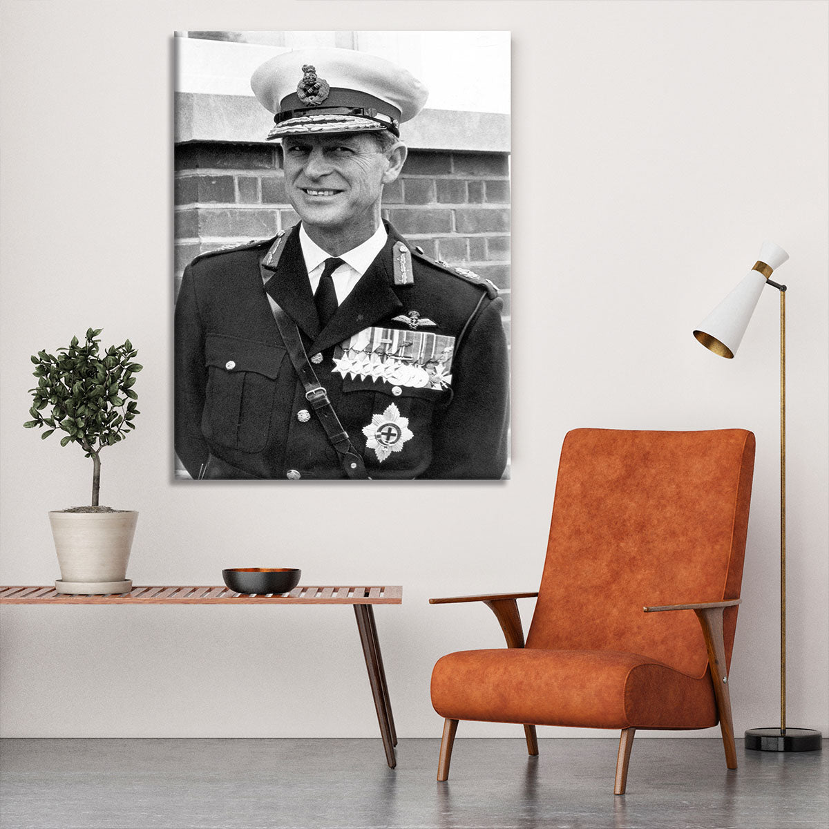 Prince Philip in Royal Marines uniform Canvas Print or Poster - Canvas Art Rocks - 6