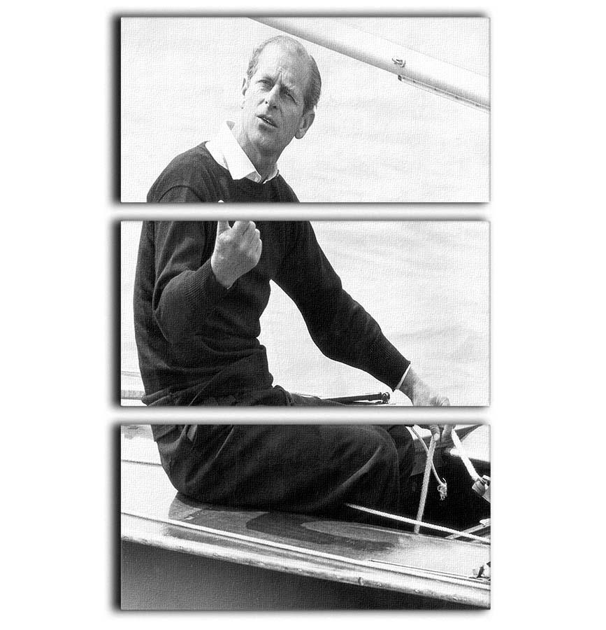 Prince Philip resting after racing at Cowes Isle of Wight 3 Split Panel Canvas Print - Canvas Art Rocks - 1