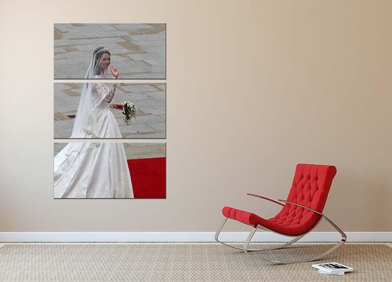 Prince William and Kate Kate the bride arrives at the Abbey 3 Split Panel Canvas Print - Canvas Art Rocks - 2