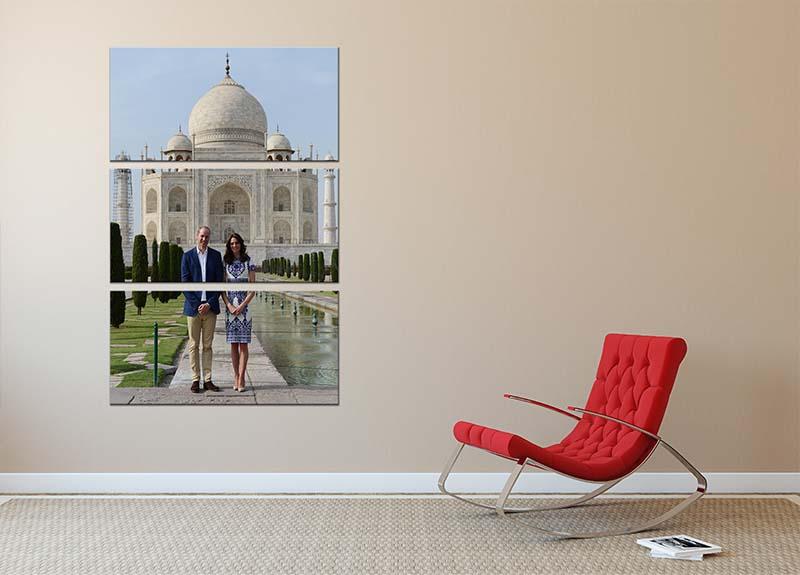 Prince William and Kate at the Taj Mahal India 3 Split Panel Canvas Print - Canvas Art Rocks - 2