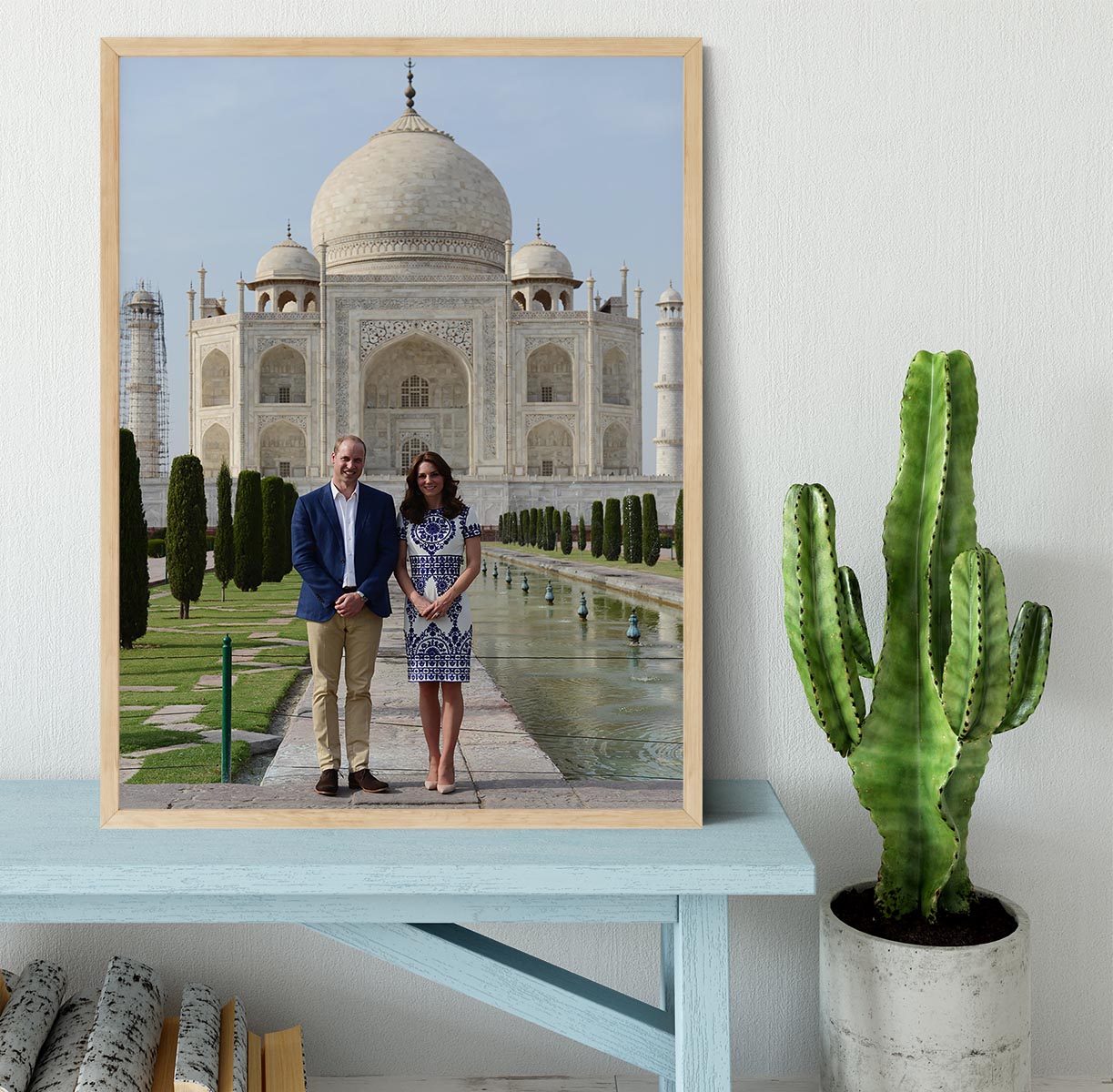 Prince William and Kate at the Taj Mahal India Framed Print - Canvas Art Rocks - 4