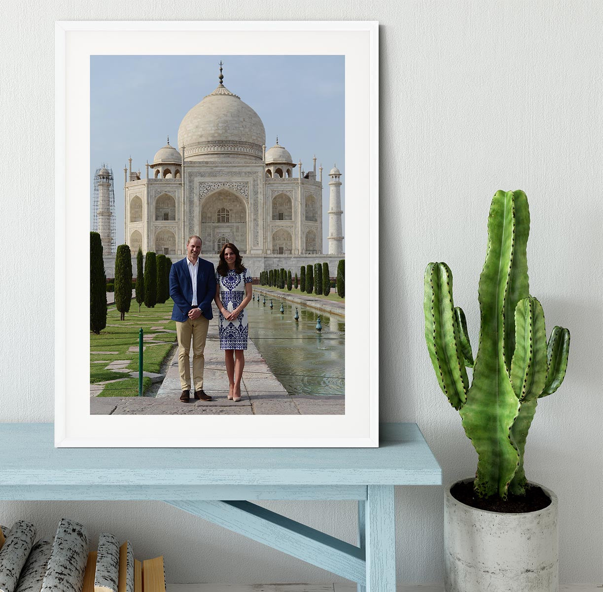 Prince William and Kate at the Taj Mahal India Framed Print - Canvas Art Rocks - 5