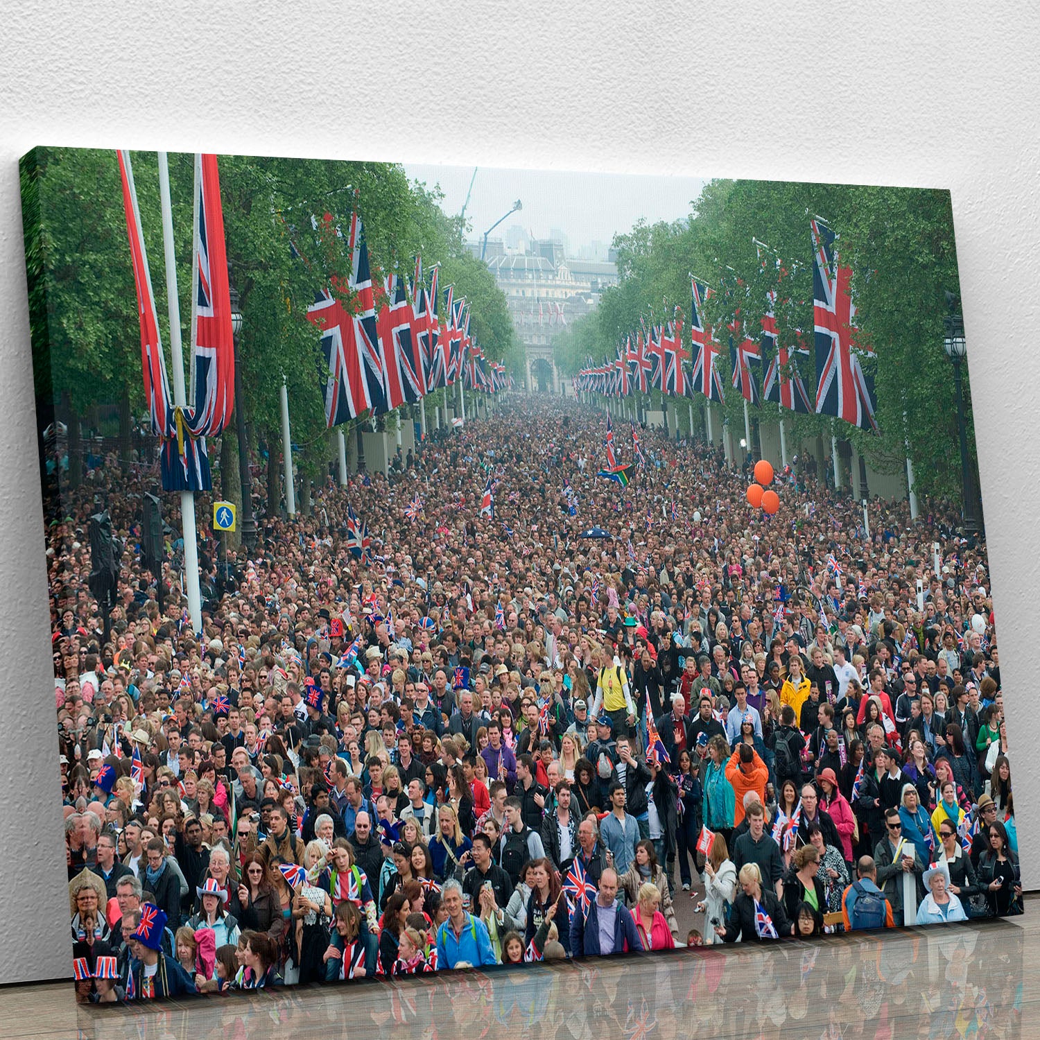 Prince William and Kate crowds for their wedding on The Mall Canvas Print or Poster - Canvas Art Rocks - 1