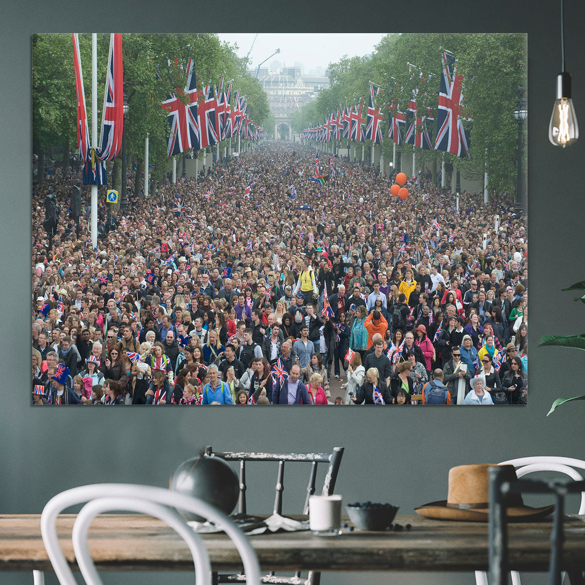 Prince William and Kate crowds for their wedding on The Mall Canvas Print or Poster - Canvas Art Rocks - 3