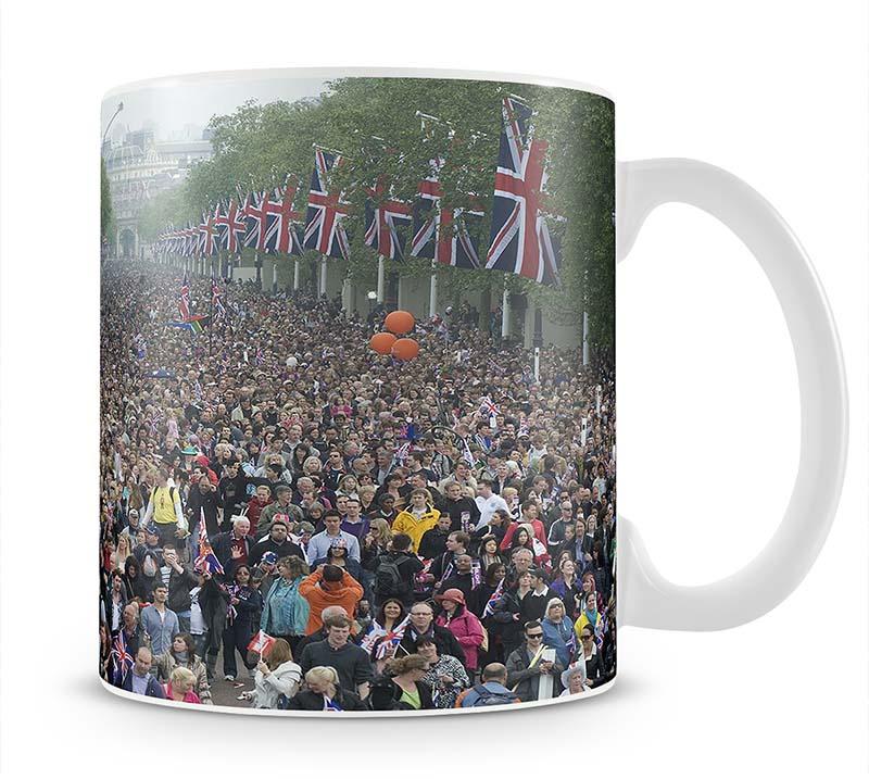 Prince William and Kate crowds for their wedding on The Mall Mug - Canvas Art Rocks - 1