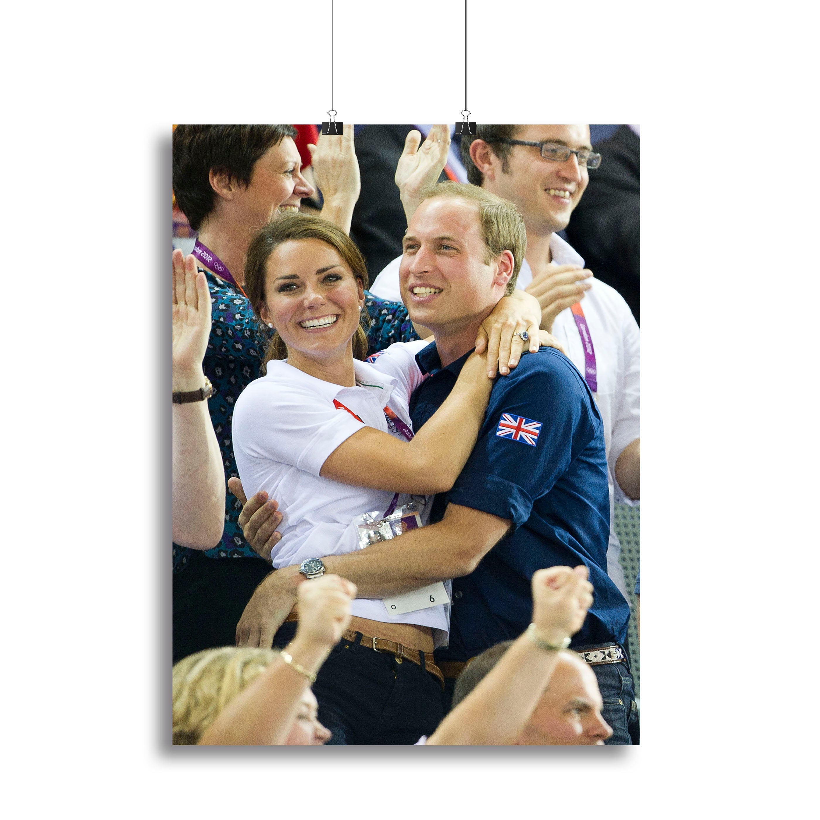 Prince William and Kate hugging at the 2012 Olympics Canvas Print or Poster - Canvas Art Rocks - 2