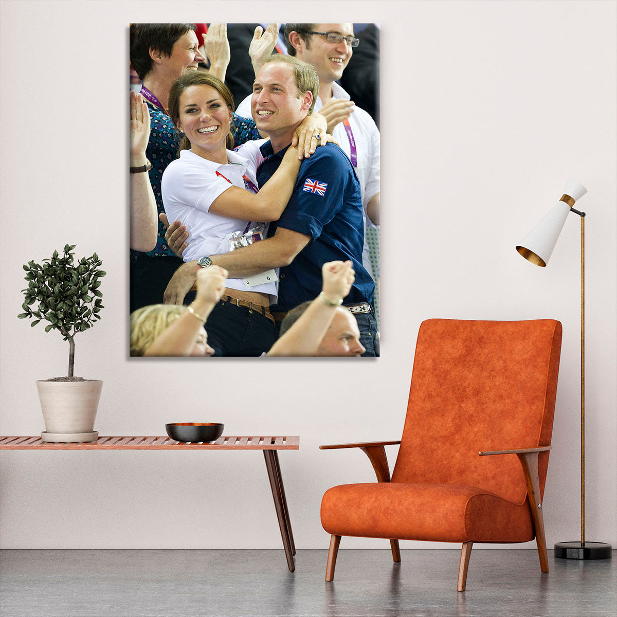 Prince William and Kate hugging at the 2012 Olympics Canvas Print or Poster - Canvas Art Rocks - 6