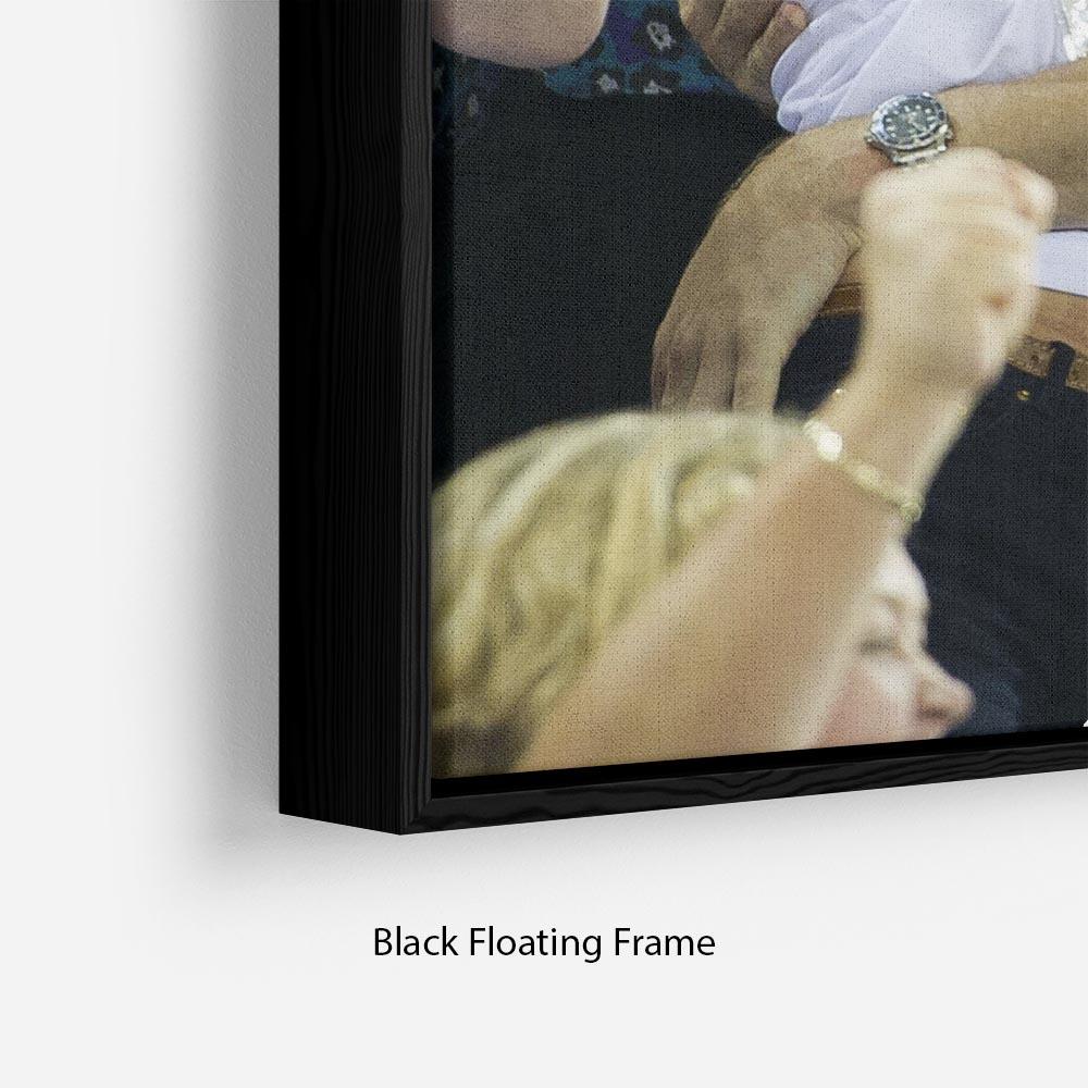 Prince William and Kate hugging at the 2012 Olympics Floating Frame Canvas