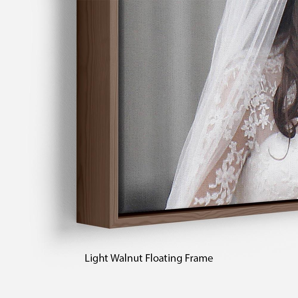 Prince William and Kate sharing a wedding kiss Floating Frame Canvas
