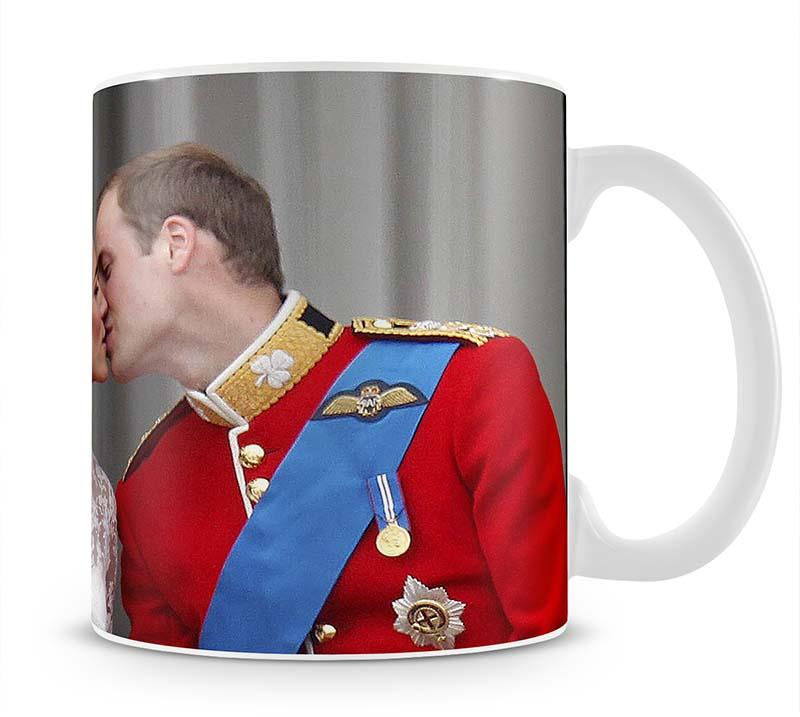 Prince William and Kate sharing a wedding kiss Mug - Canvas Art Rocks - 1