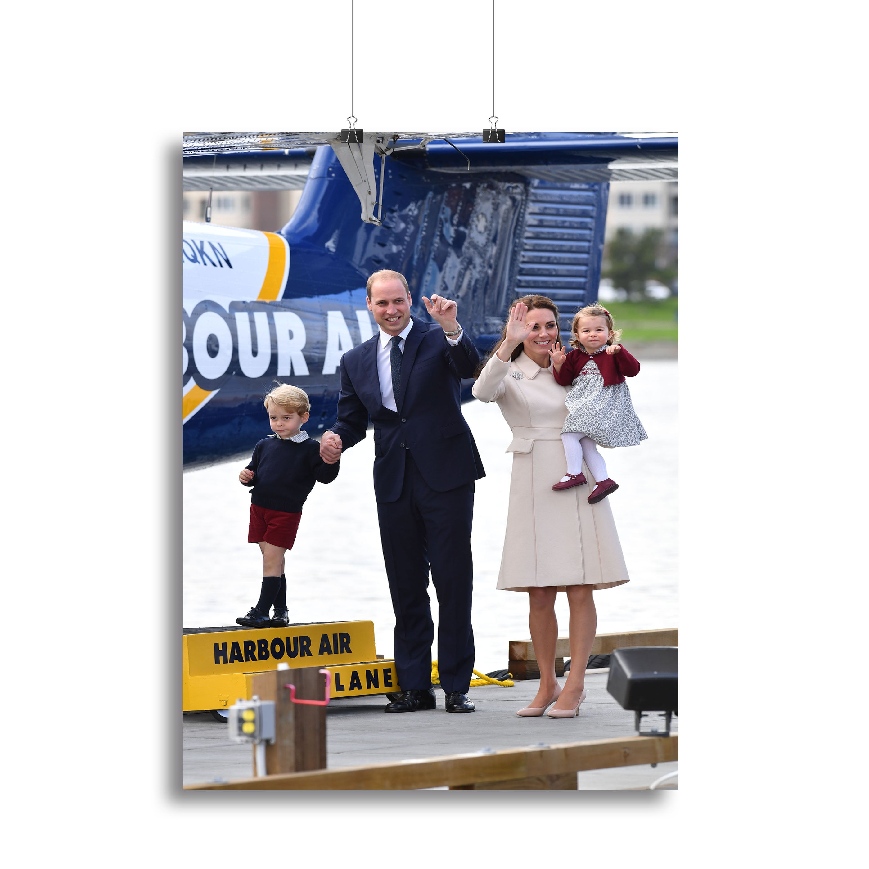 Prince William and Kate with George and Charlotte in Canada Canvas Print or Poster - Canvas Art Rocks - 2