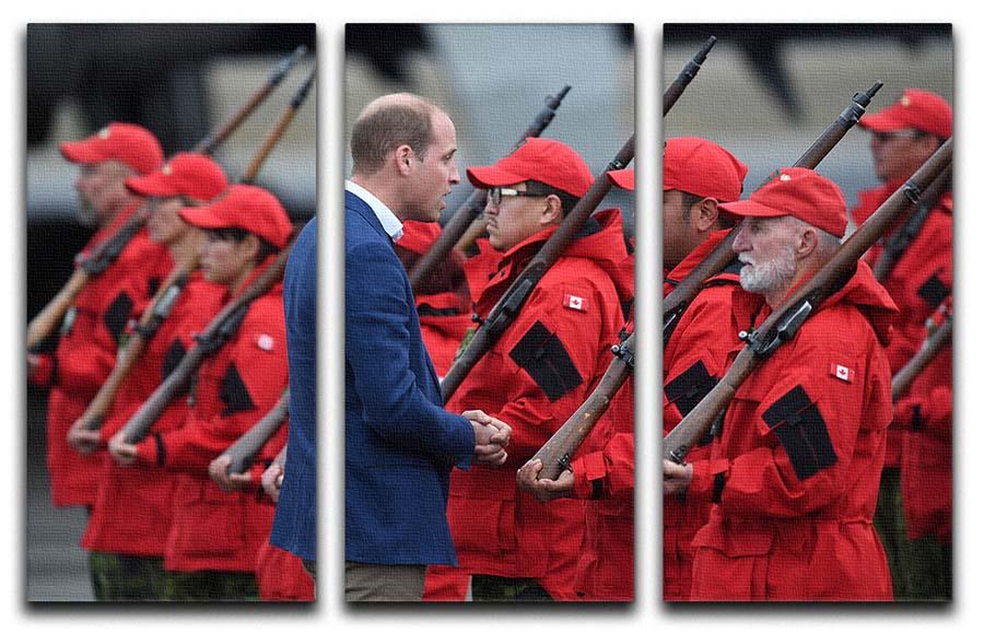 Prince William greeted by Canadian Rangers on Canadian tour 3 Split Panel Canvas Print - Canvas Art Rocks - 1