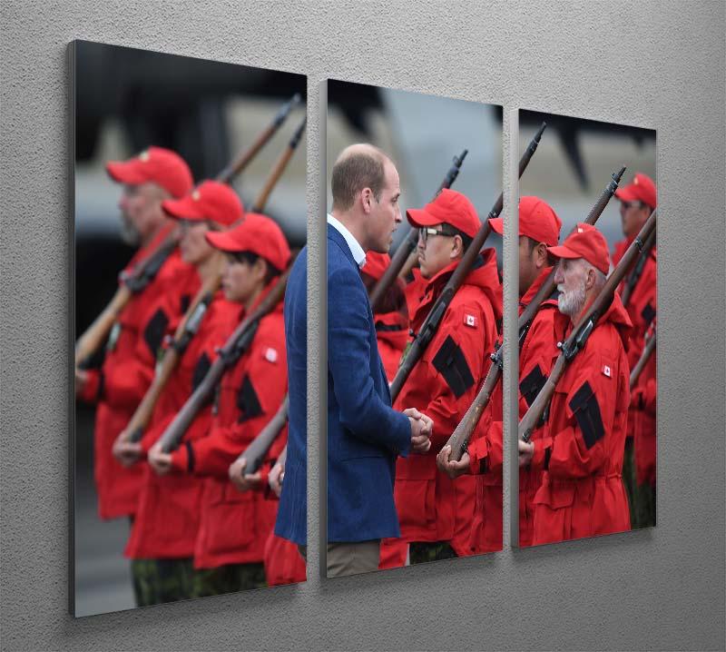 Prince William greeted by Canadian Rangers on Canadian tour 3 Split Panel Canvas Print - Canvas Art Rocks - 2