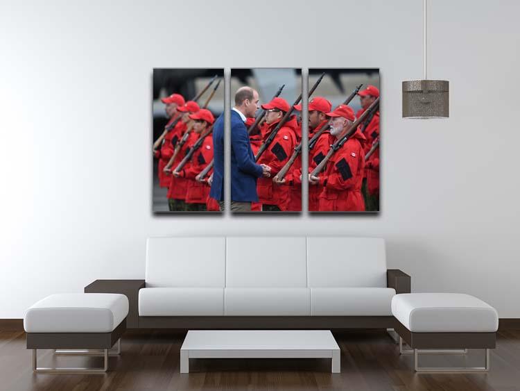 Prince William greeted by Canadian Rangers on Canadian tour 3 Split Panel Canvas Print - Canvas Art Rocks - 3