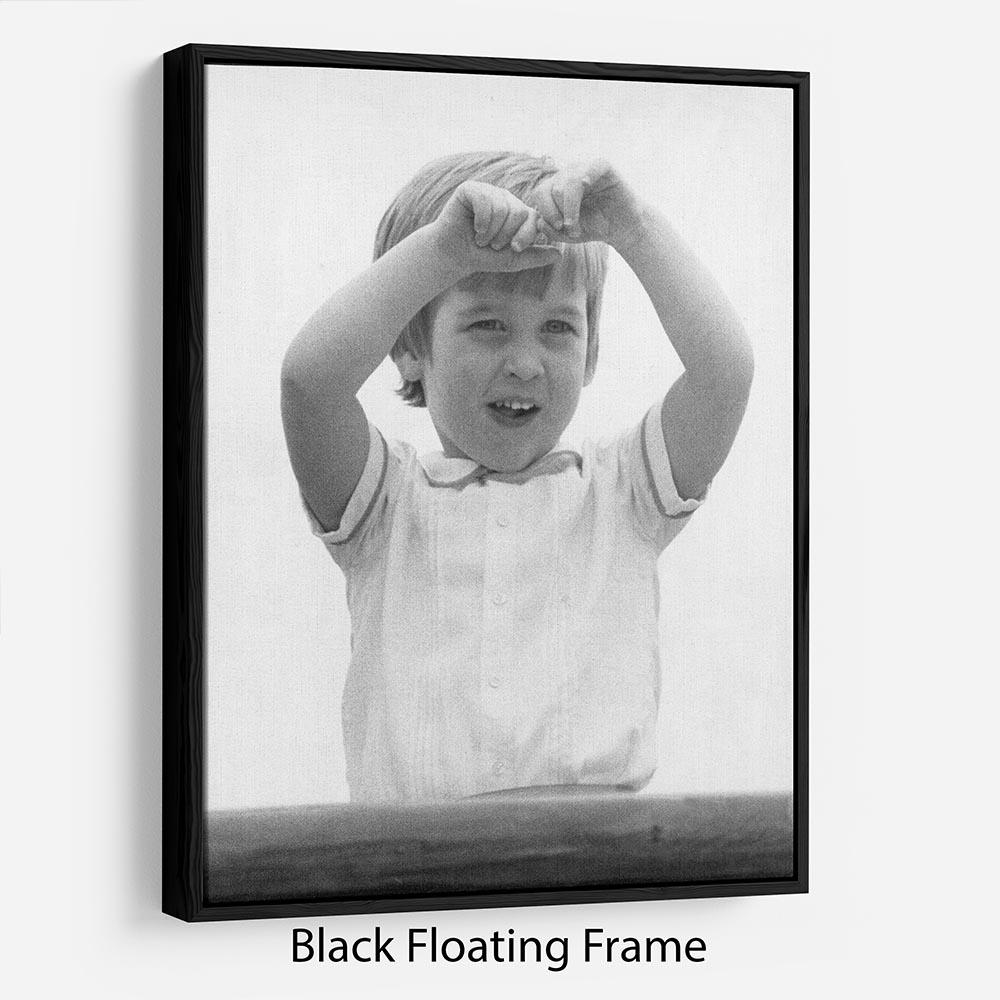 Prince William happily aboard the Royal Yacht Floating Frame Canvas