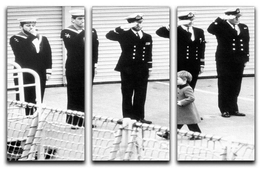Prince William visiting the Royal Navy as a small child 3 Split Panel Canvas Print - Canvas Art Rocks - 1