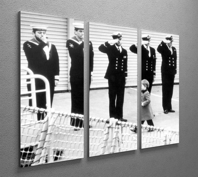 Prince William visiting the Royal Navy as a small child 3 Split Panel Canvas Print - Canvas Art Rocks - 2